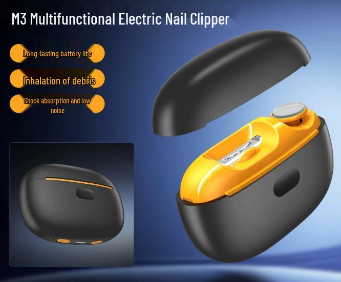 Compact Three-in-One Baby Nail Grinder: Automatic, Portable, Anti-Pinch Clippers
