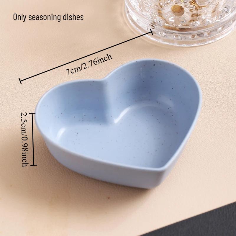 

1pcs Creative Plastic Circular Salted Vegetable Dip Snack Dish with Wheat Straw Seasoning in Home Kitchen