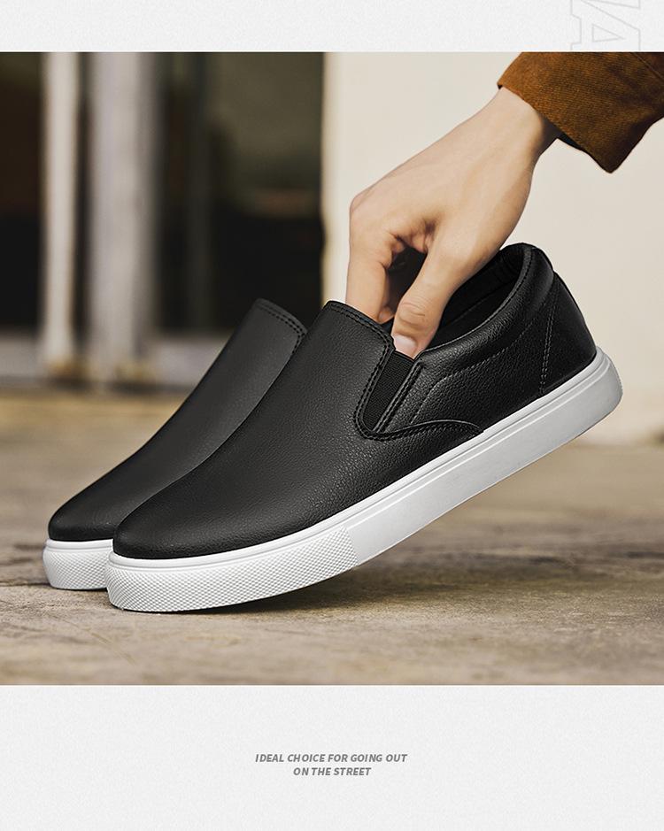 Men's Plus Size Summer Breathable White Leather Casual Sports Shoes
