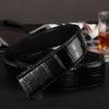 Men's Genuine Leather Crocodile Pattern Belt with Automatic Buckle - Business Style