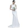 Neck-hanging Light Wedding Dress Bridal Door Dress White Satin Simple Fishtail Dress Skirt Trailing Tail Travel Photo Welcome Veil