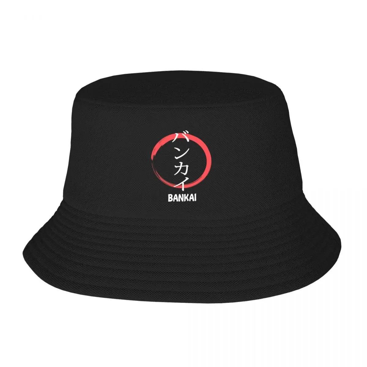 New Bankai Kanji Bucket Hat Cute Horse Hat Derby Hat Designer Unisexs Tennis Womens