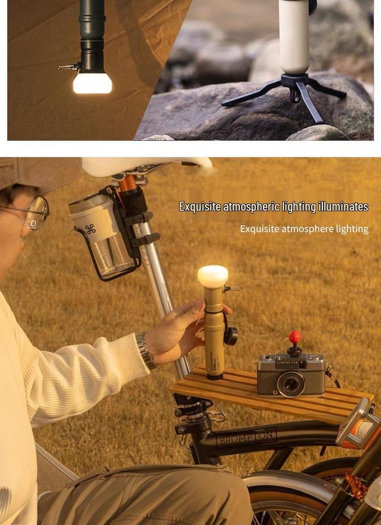 Retro Multifunctional Camping Flashlight: Portable, Long-Lasting Battery, Power Bank, Large Capacity for Outdoor Use