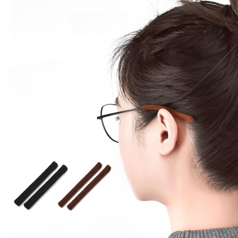 3Pairs 72mm Anti-Slip Eyeglass End Temple Tips Soft Fabric Frame Leg Glasses Retainer Cushion Ear Sock Sleeve Comfort Eyewear