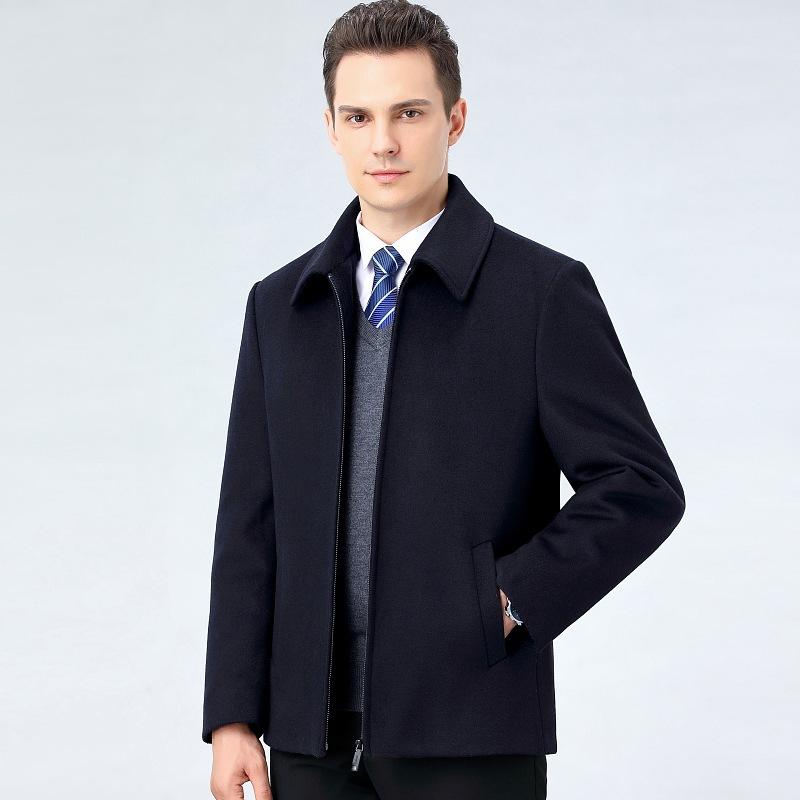 

Пальто шерстяное мужское большого размера со съемной подкладкой, зимнее утолщенное кашемировое пальто, мужская шерстяная куртка 205