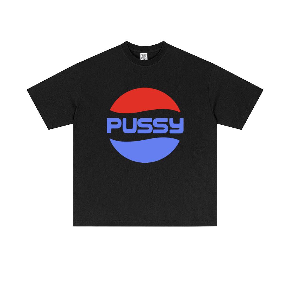 2025 Summer Funny Pussy Meme Graphic Unisex Women Casual Loose Tshirt Unisex High Quality Soft 100 Pure Cotton Printed Tshirt