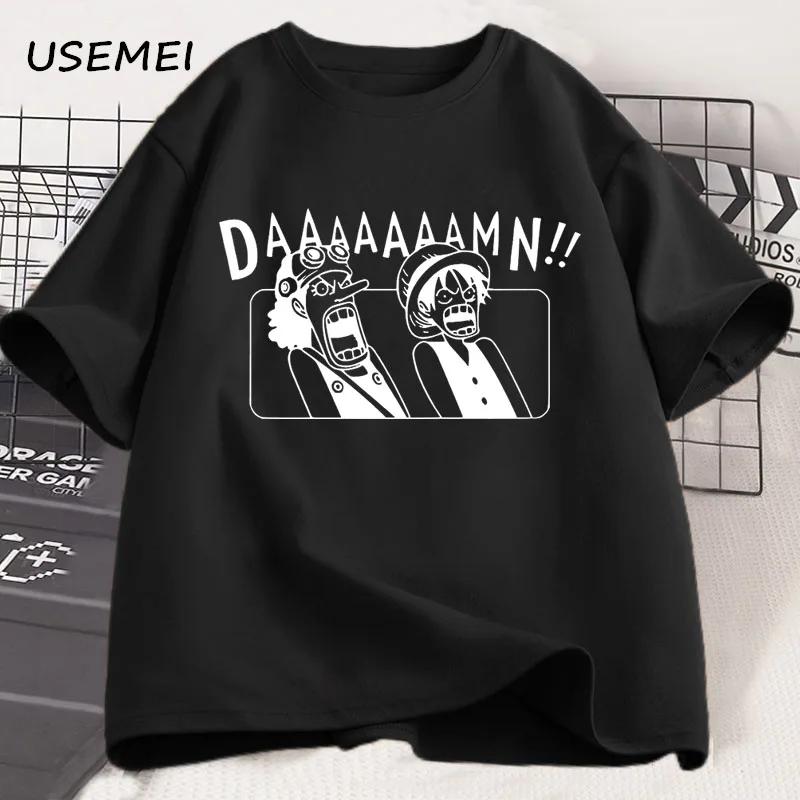 Anime Graphic Tshirt Unisex Casual Tee Straw Hats Pirates Unisexga T Shirt Cotton Loose Short Sleeve Tshirt Streetwear Clothes