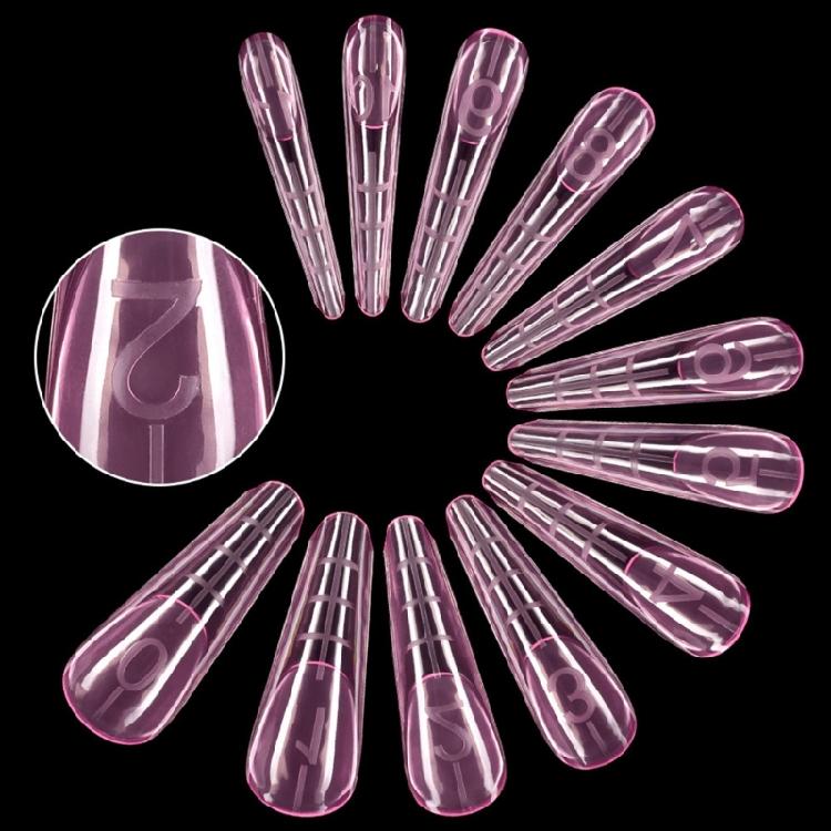 120 UVS Żel Akryl Formy do Zdobień Paznokci Sztuczne Końcówki Paznokci Przezroczyste Pełne Pokrycie Formy Duals Nail System z Podziałką do Przedłużania