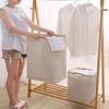 Laundry Basket Medium Size Laundry Hamper Storage Basket With Bamboo Handle Foldable Design Large Capacity Laundry Container