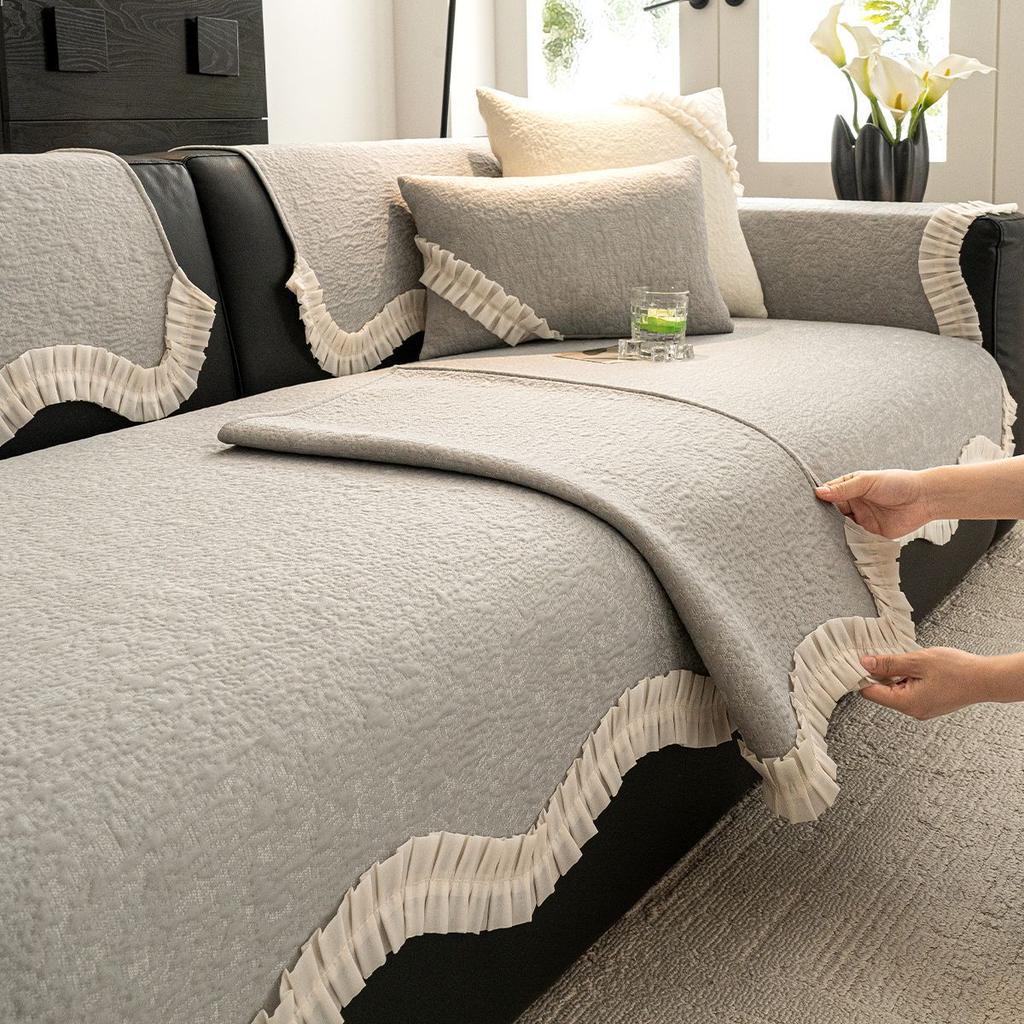 Leather Sofa Cushion, Summer And Summer Non-Slip Seat Cushion  New High-End Cool Doudou Mat Cover Cloth Towel