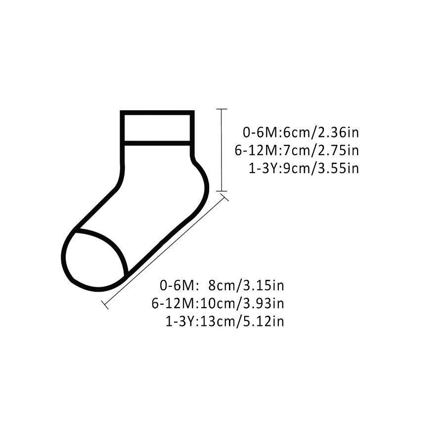 5 Pairs Baby Cartoon Pattern And Solid Color Socks