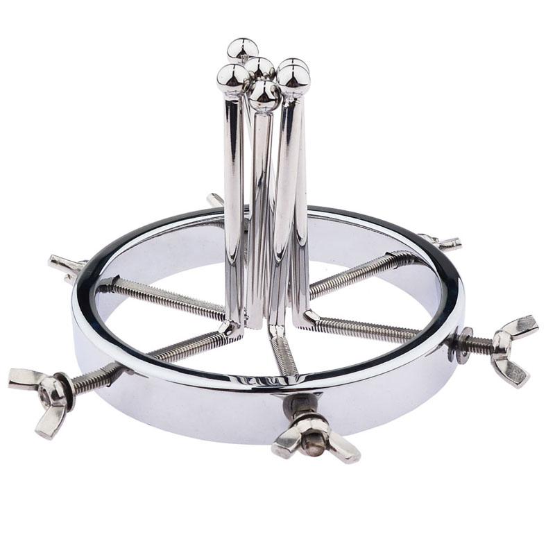 SM Erotic Electro Shock Vaginal Ball Dilator Adjustable Metal Anal Expander Pussy Huge Anal Plug Electric Stim Sex