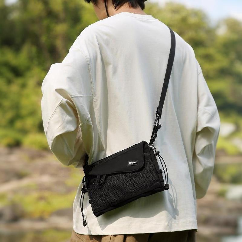 Unisex Urban Outdoor Crossbody Sling Bag Mesh Panel Casual Daypack For Daily Commute Short Trips Street Carry