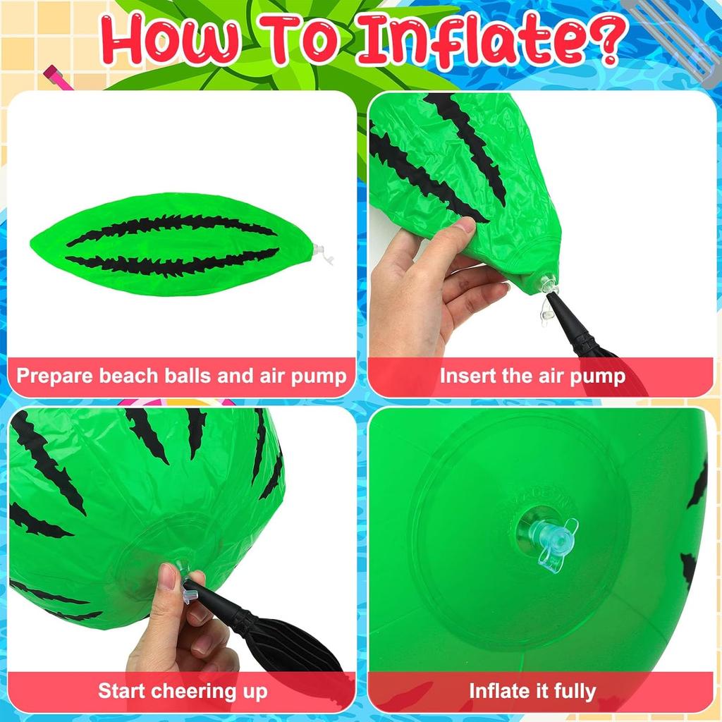 Watermelon‑Shaped Inflatable Beach Balls, Pool Toys for Summer Party Activities