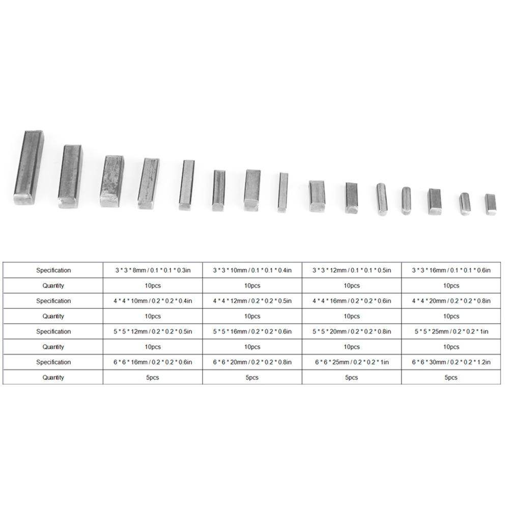 140ks 12mm 16mm 20mm 25mm Paralelní hřídelový klíč Kulatý konec Ocelový materiál Kulatý klín Klíčový materiál