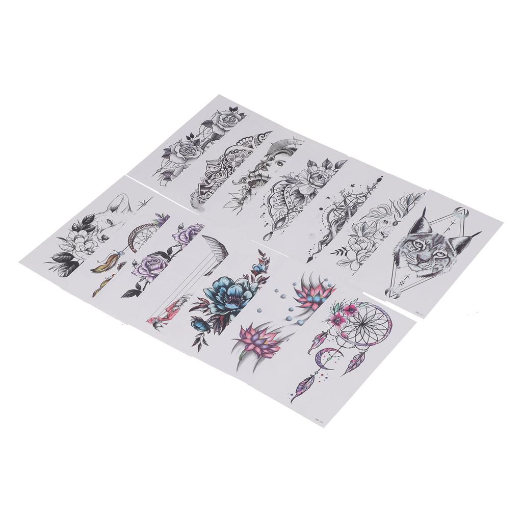 14pcs Temporary Flower Animal Tattoos Paper Waterproof Fake Tattoo Stickers Sets