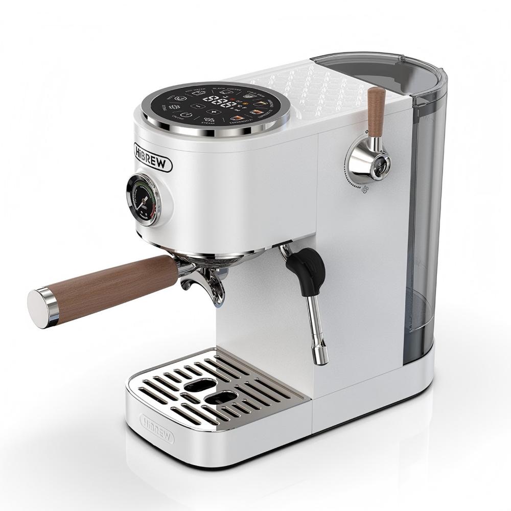 HiBREW H13 Semi-automatic Coffee Machine, Dual Boiler System with 20-Bar Pump Pressure, Multi-function Brewing Modes, Adjustable Drip Tray
