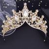 Bridal Headwear Wedding Tiaras Green-Colour Ladies Party Crown Luxurious Birthday Headdress Bride Hair Jewelry Accessory
