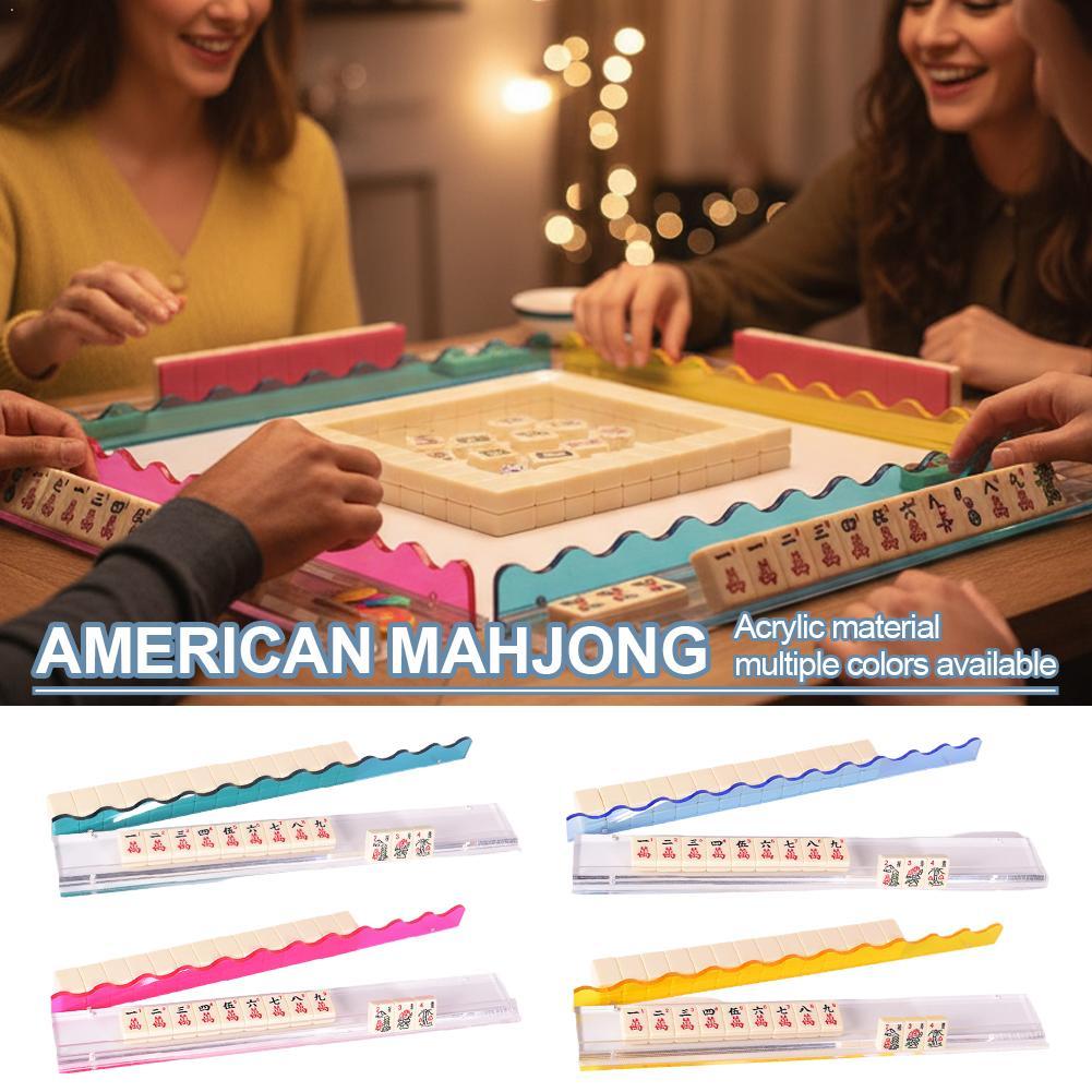 45Cm/17.5" Clear Acrylic Mahjong Racks With Magnet Professional Tile Organizer & Racks, Portable Mahjong Accessories