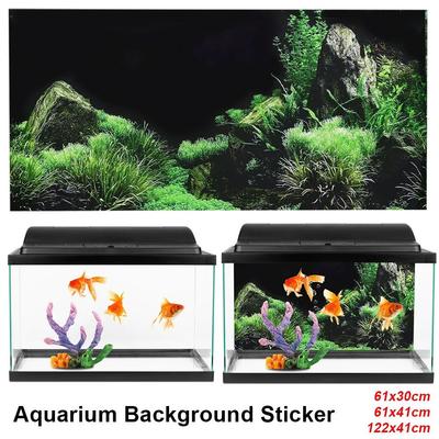 1 Stück PVC Aquarium Aufkleber Fisch Meeresboden Hintergrund Dekoration Malerei