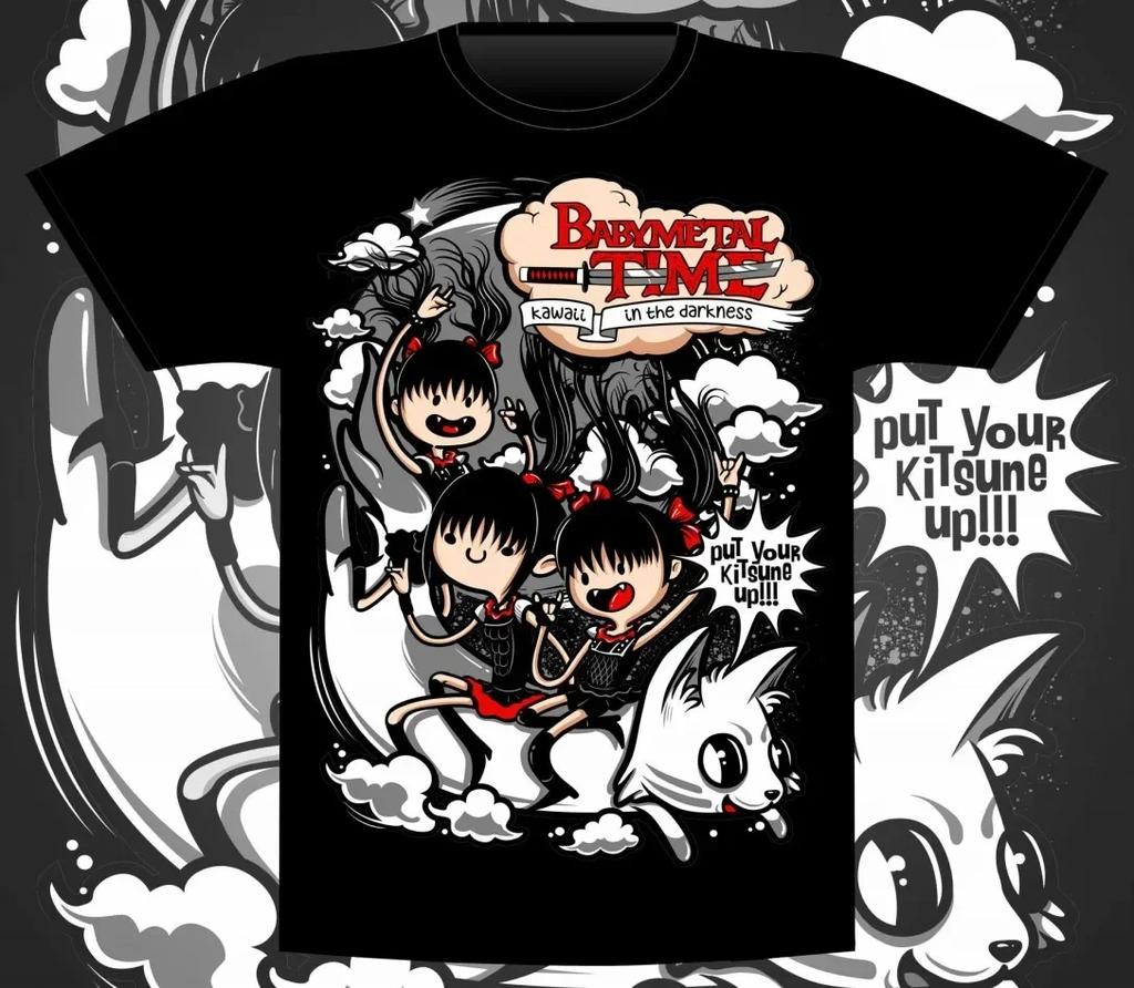 BABYMETAL Harajuku Muster Mode T-Shirt Unisex Baumwolle O-Ausschnitt Lässig Übergröße Kleidung Sommermode Druck Unisex T-Shirt