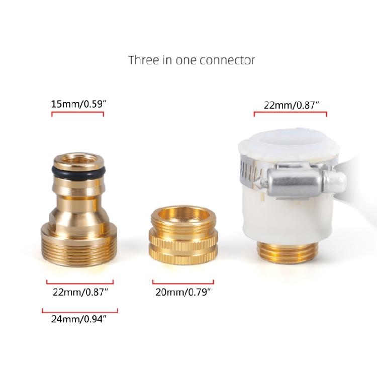 3in1 Faucet Connector Mixer Hose Adapter Tube Joint Fitting Garden Watering Tool
