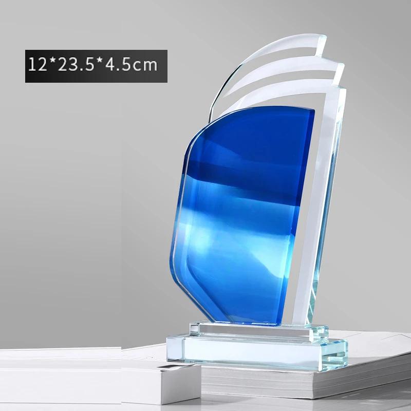 Creative Customization Color Printing Crystal Trophy Enterprise Excellent Employee Annual Meeting Award Awards Medals Home Decor