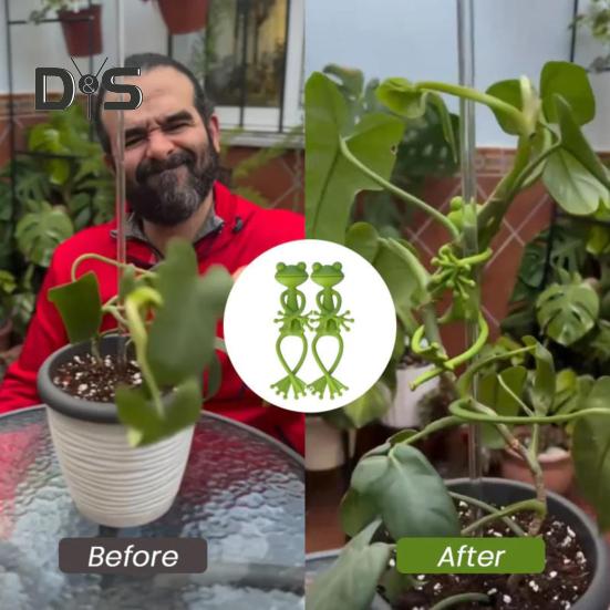 1 szt./2 szt. Zielone żaby stojaki na rośliny winorośli klipsy podtrzymujące rośliny sukulenty uchwyt na rośliny żaba wsparcie na balkon dom doniczka wystrój