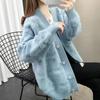Knitted Cardigan Women's Contrast Color Loose Outer Wear Towel Embroidered Hook Flower Sweater Women's Jacket