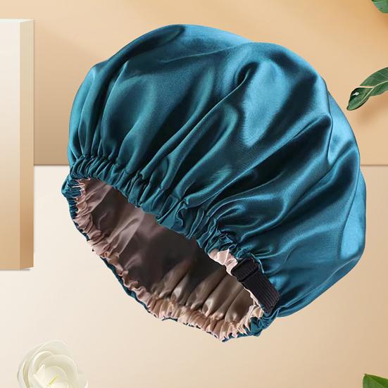 Women Sleeping Cap Satin Hair Bonnet Adjustable Elastic Wrap Sleep Hat Double Layer Hair Care Sleeping Cap for Curly Long Hair