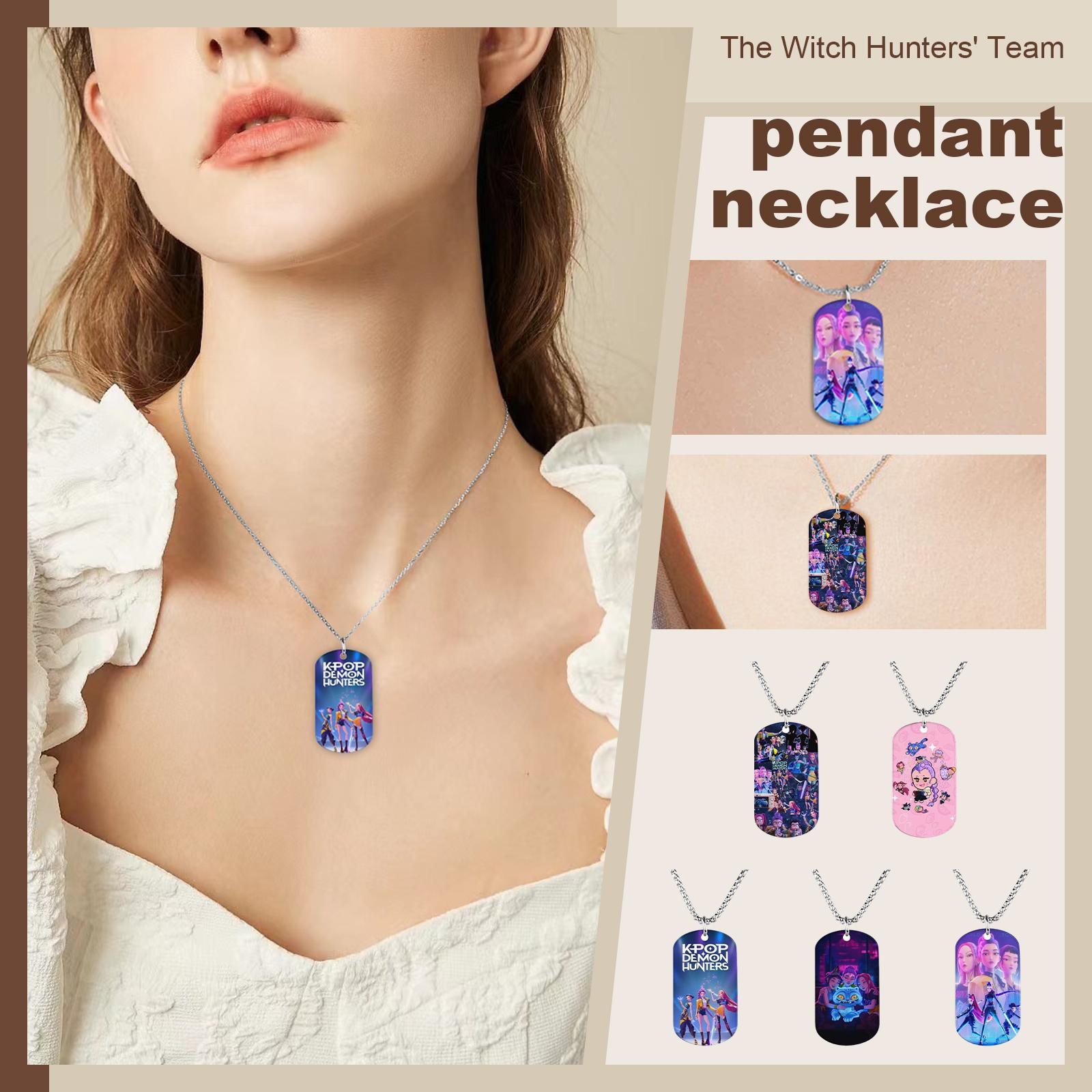

Girl Group Stainless Steel Metal Printed Pendant Necklace,a Beautiful Decorative Item One Size