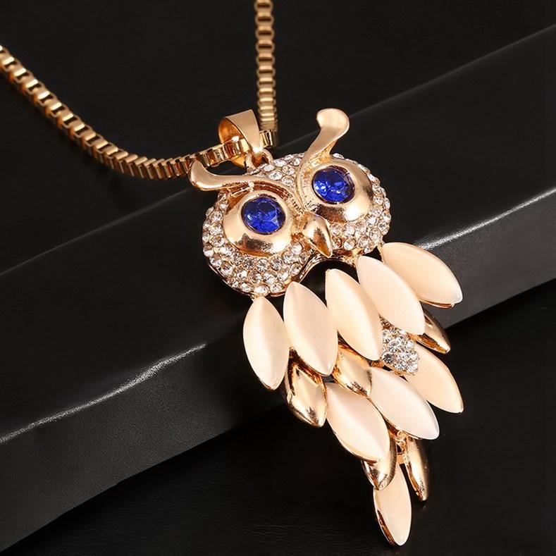 Vintage Owl Necklace European and American Pendant Long Sweater Chain