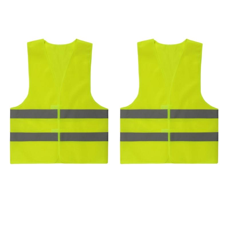 2Pcs/4Pcs High Visibility Vest for Surveyor Volunteer Crossing Guard Construction Car Safety Vest Universal Mesh Vest 1