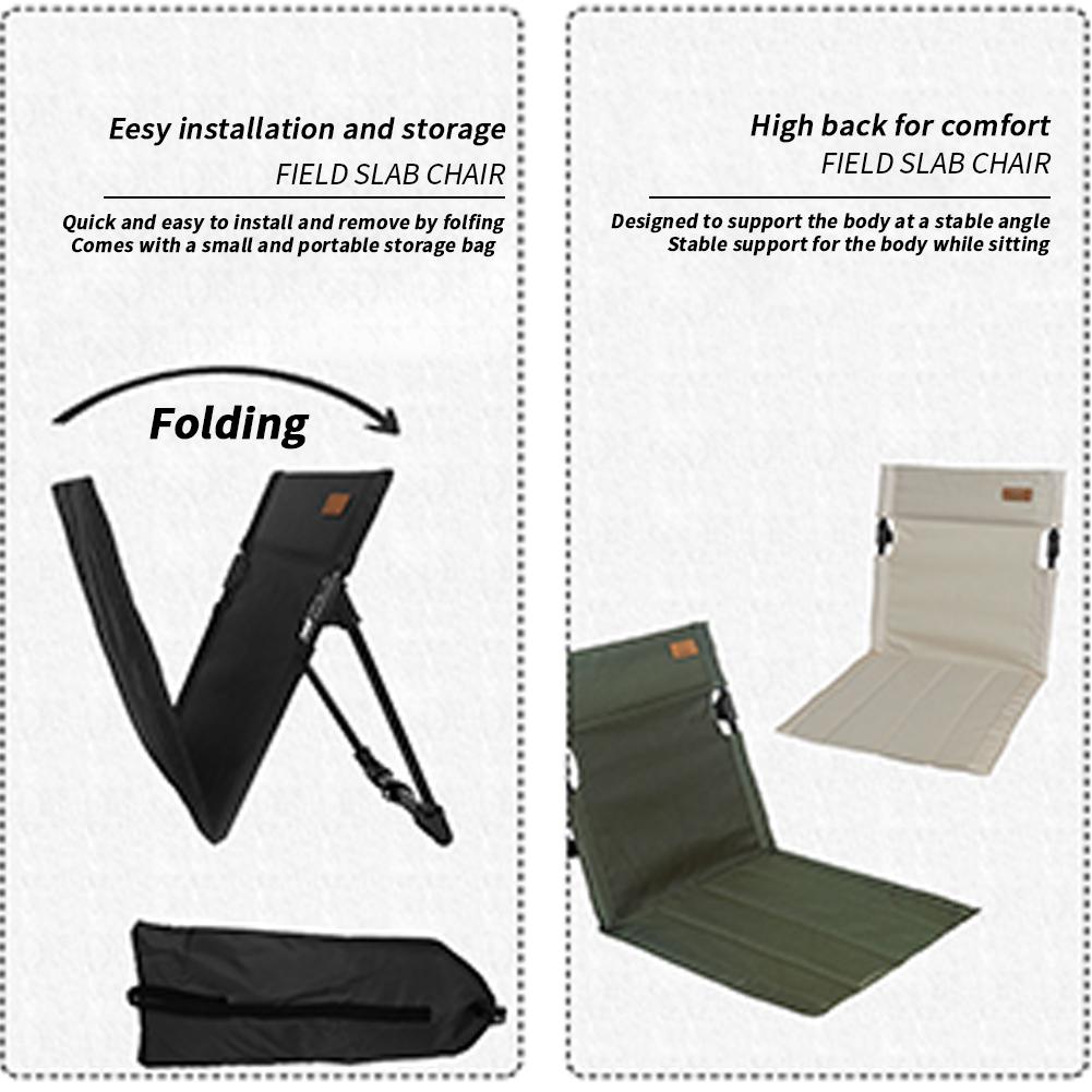 Foldable Camping Chair Single Lazy Chair Backrest Cushion Picnic Supplies For Camping Hiking Stadium Outdoor Garden