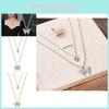 Stunning Titanium Steel Double Layer Butterfly Necklace For Women Elegant Minimalist Design
