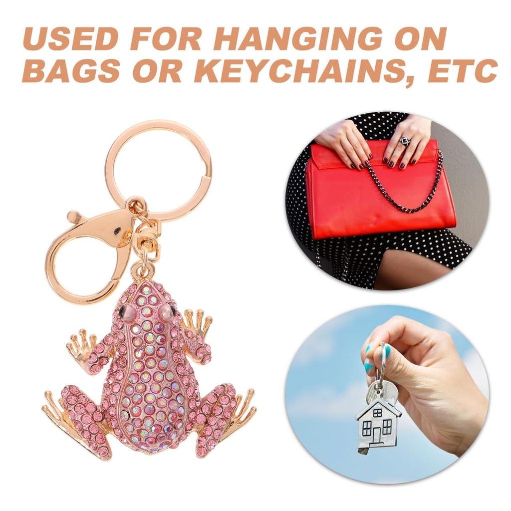 [iplusmile] Frog Keychain with Rhinestones, Sparkling Bag Charm, Frog Key Ring, Animal Key Ornament, Stylish, Lucky Charm, Gift for Women