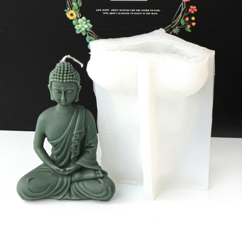 Buddha Statue Candle Resin Mold 3D Buddha Aromatherapy Candle Silicone Mould DIY Gypsum Crafts Making Decorations