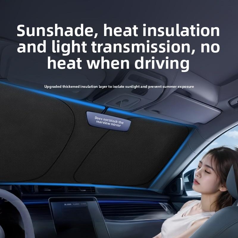 Car Front Window Car Windshield Sunshade Cover Rib-free Folding UV Sun Protection Summer Sun Shade Accessories