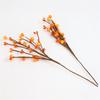 Orange Artificial Dried Branch Decor 29cm Round Foam & Oval Stone Fruit