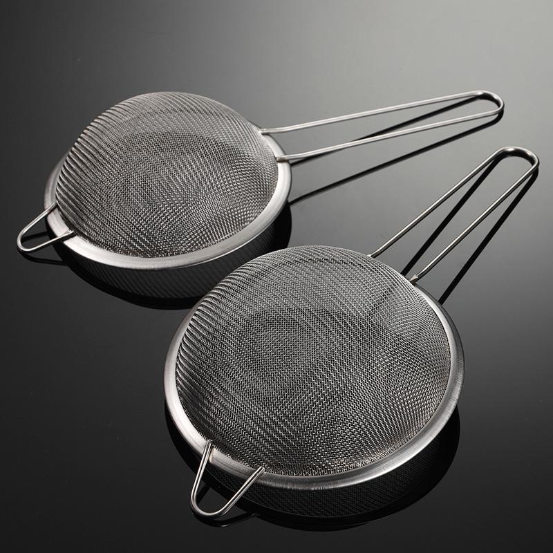Stainless Steel Mesh Strainer: 201 Rim, 30 Mesh, for Soy Milk & Traditional Chinese Medicine, Large with Wire Handle