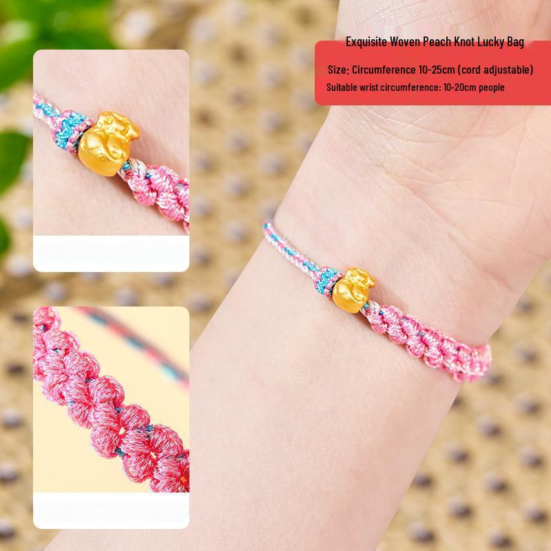 

WEZHO Dragon Boat Festival Pink Peach Knot Bracelets (8-Pack)