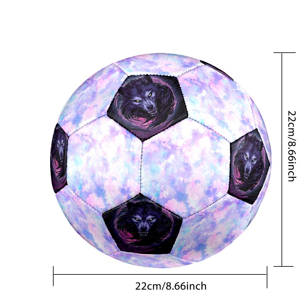 1PC Pastel Floral Wolf Spirit Artwork Soccer Ball Size 5 Football Machine Sewn Indoor/Outdoor Universal Football Gift W35