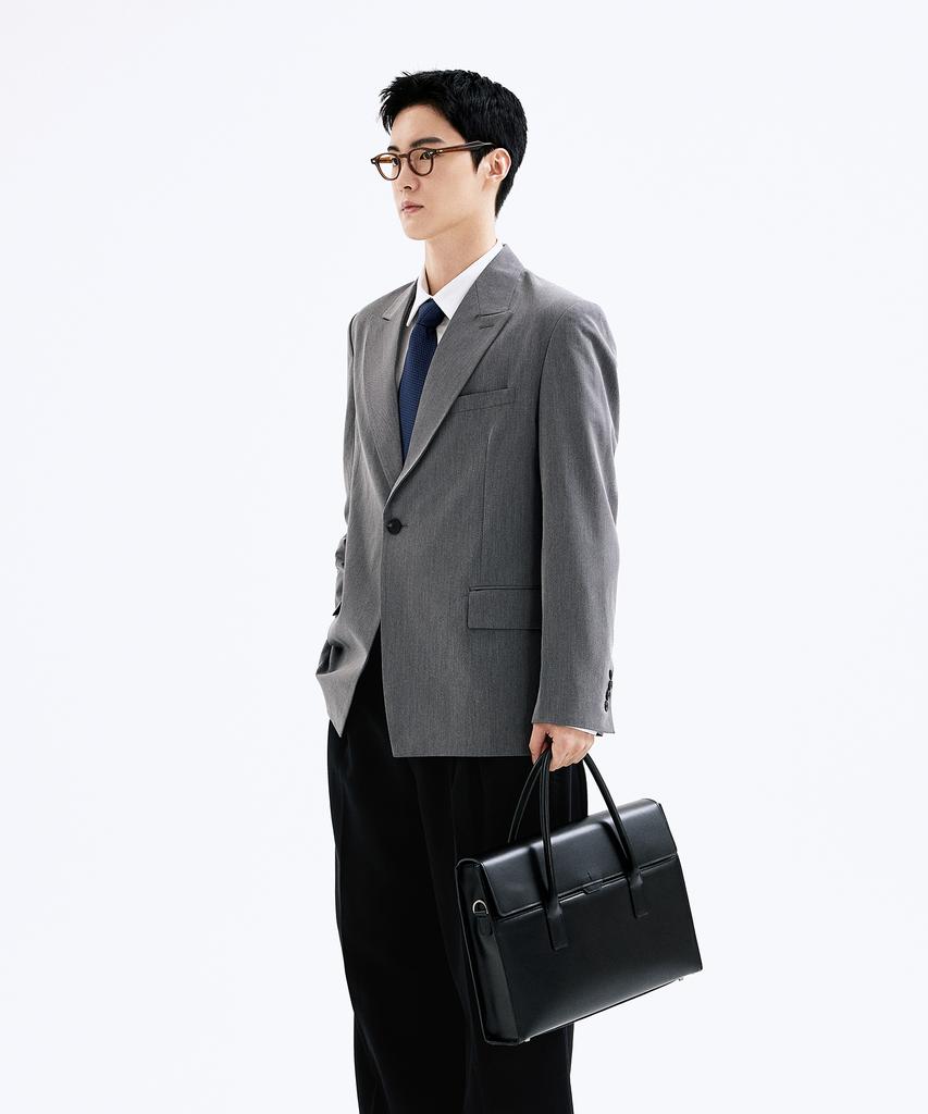 Bedford11Th Laptop Storage Poly Gun Top Handle Business Leather Tote Black