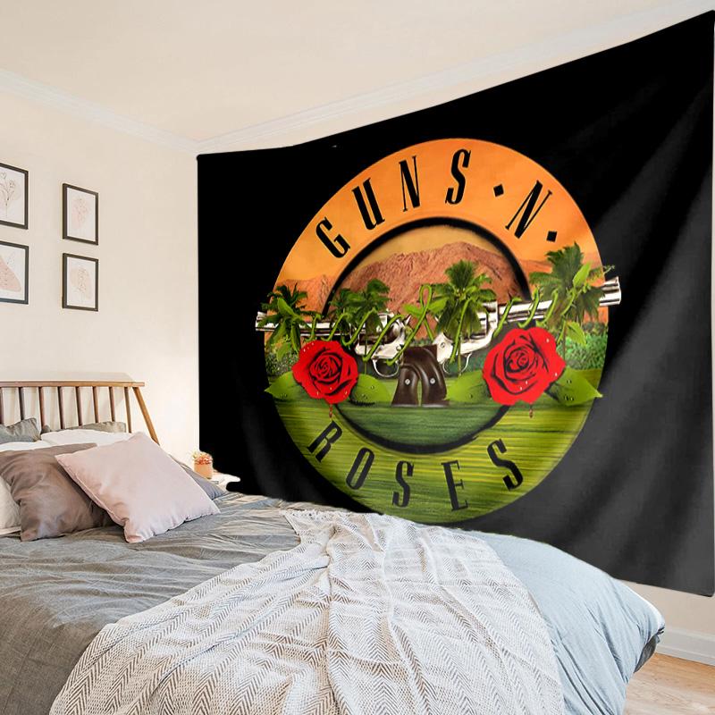 Gun Music Band Printed Tapestry, Unique Design Tapestry, Wall Decor for Bedroom,Livingroom, Playroom,Heartwarming Fan Holiday Gifts