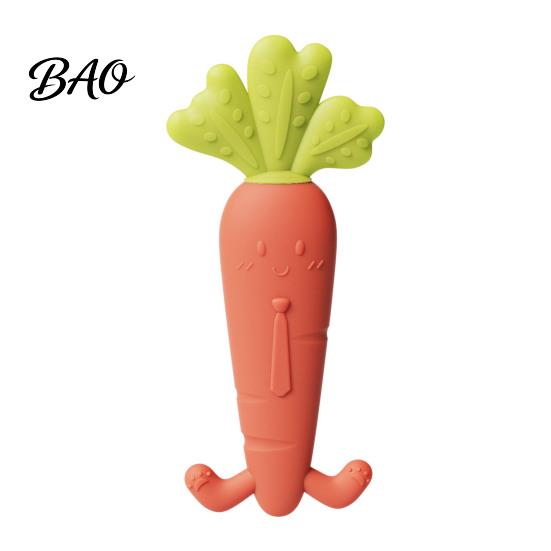 BPA Free Teething Toy Baby Silicone Carrot Teether, Food-Grade BPA-Free Chew for 3-6 High Temperature Sterilizable Teether Months, Soothing