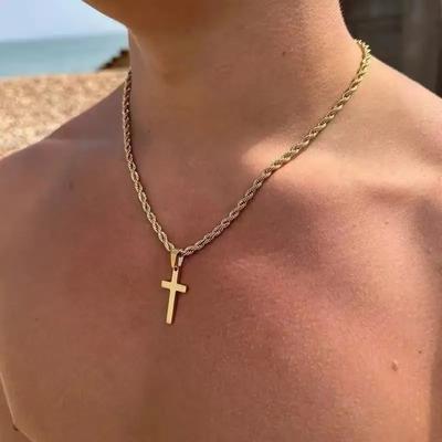 Cross Pendant Necklace Unisex Minimalist Gold Jewelry Suitable for Both Men and Women Collar Necklace