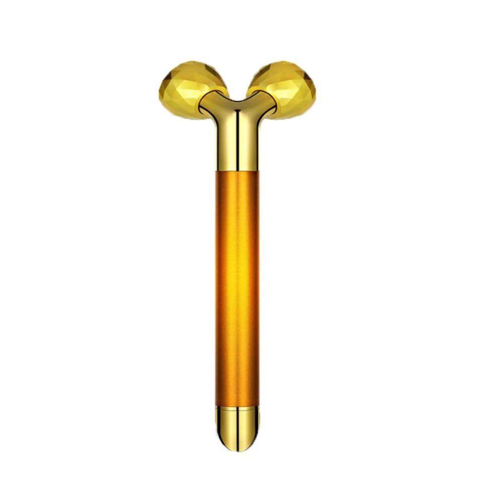 Zinc Alloy Y Shape Facial Massager Dual Roller Design Face Massage Instrument Jaw Contour Care