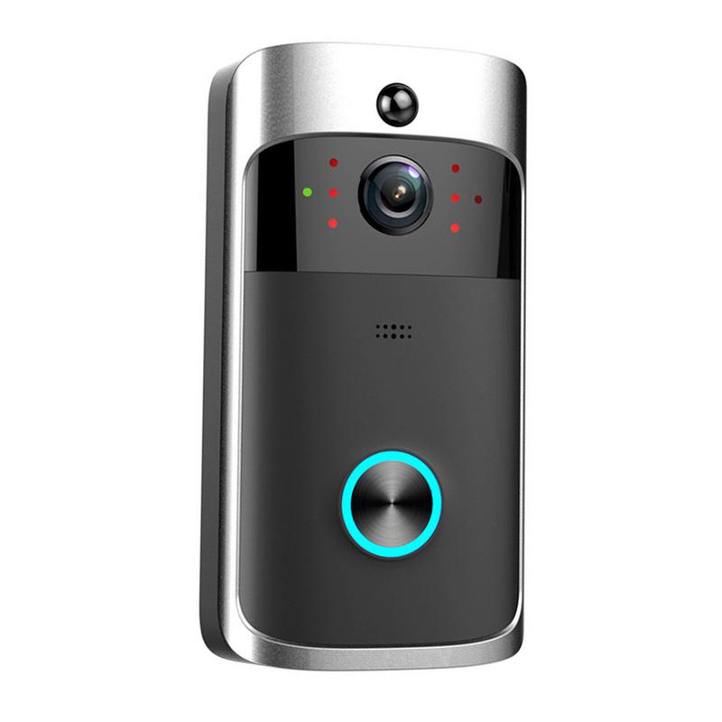 V5 Wireless Smart Doorbell PIR Detection 720P HD 166-degree Wide-angle Camera Doorbell Motion Sensing Security Protection Device