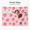 Kawaii Anime Girl Wall Tapestry Pink Strawberry Pattern Cute Cat Flat Print Hanging For Girls Bedroom Dorm Aesthetic Decor