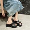 Thick-soled slippers women ins tide height cm soft-soled outdoor high-quality casual beach cool slippers